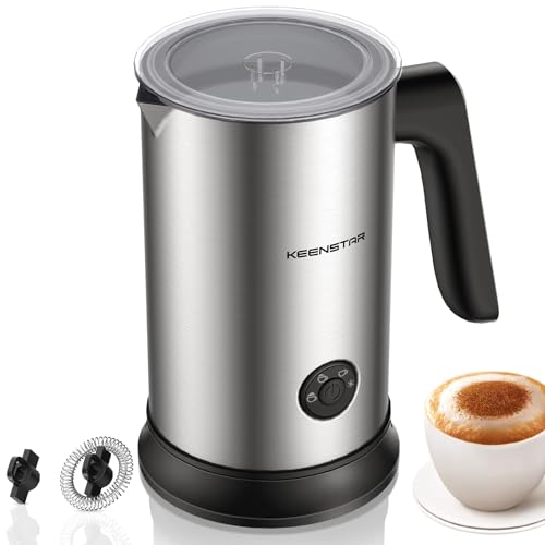 Keenstar Electric Milk Frother, Automatic 4-in-1 Milk Steamer Warm or Cold Foam Maker for Latte, Cappuccino, Stainless Steel Milk Warmer with Temperature Controls - My Kitchen Products