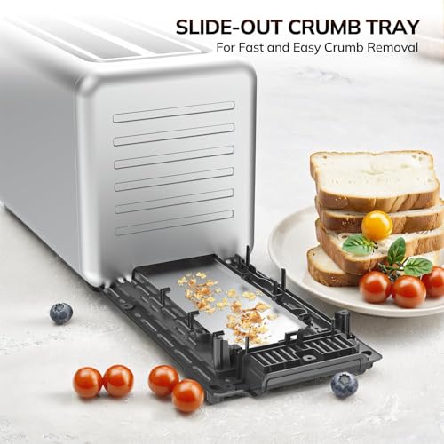 Keenstone 4 Slice Touch Screen Toasters with Wide Slot, 1400W Stainless Steel Smart Toaster for Bagels, Waffles, Muffin - Timer, Defrost, Reheat & Memory Function, Family Breakfast Toaster - My Kitchen Products