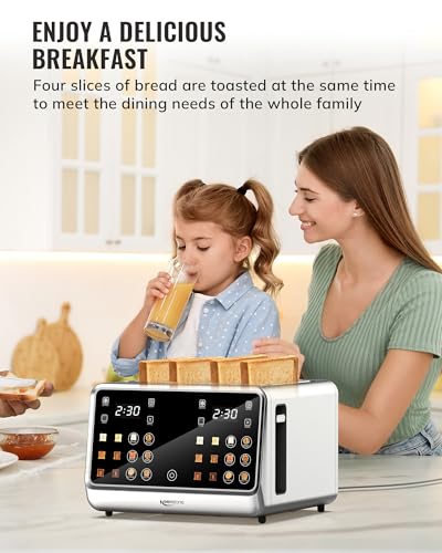 Keenstone Toaster 4 Slice, Digital Smart Toaster with TouchScreen, Dual Control Panel, Single Slot Toasting, Timer, Reheat & Defrost for Bagels, Bread, Waffles, Stainless Steel Kitchen Essentials - My Kitchen Products