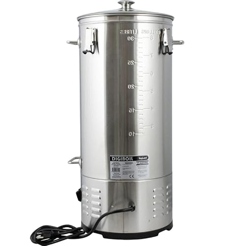 Kegland DigiBoil Electric Kettle - 35 Liters / 9.25 Gallons (110V) | 1500W Power | Digital Temperature Control | Stainless Steel | Beer Brewing Machine - My Kitchen Products