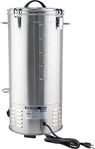 KegLand DigiBoil Electric Kettle - 35 Liters / 9.25 Gallons (110V), 1500W Power, Digital Temperature Control, Stainless Steel, Beer Brewing Machine, Water Heater, Compatible for Distillation(BE501) - My Kitchen Products