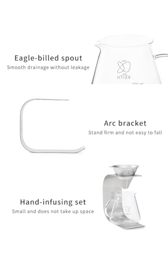 Keith Titanium Pour-Over Coffee Gear Series (Ti3612 Pour-Over Kit (Ti3661+Ti3625)) - My Kitchen Products