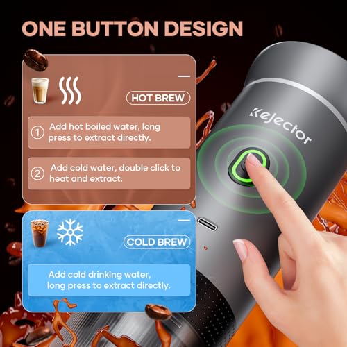 KEJECTOR Portable Coffee Maker Espresso Machine for Travel Nano Car Coffee Maker Compatible with Ground Coffee & NS Capsule for RV, Hiking Camping Office, Travel Espresso Maker Electric Coffee Machine - My Kitchen Products