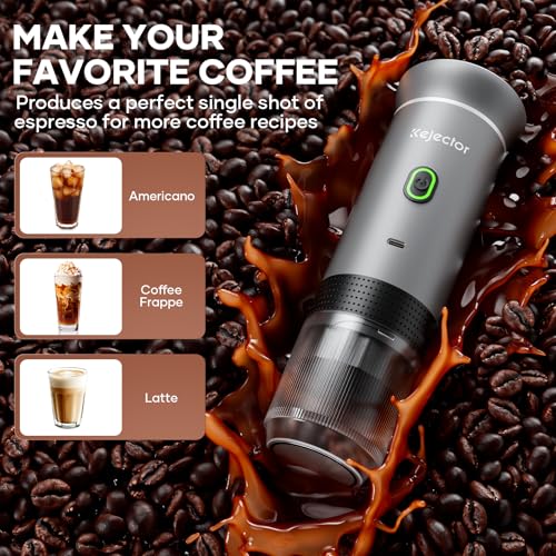 KEJECTOR Portable Coffee Maker Espresso Machine for Travel Nano Car Coffee Maker Compatible with Ground Coffee & NS Capsule for RV, Hiking Camping Office, Travel Espresso Maker Electric Coffee Machine - My Kitchen Products