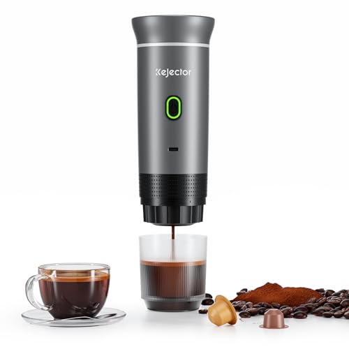 KEJECTOR Portable Coffee Maker Espresso Machine for Travel Nano Car Coffee Maker Compatible with Ground Coffee & NS Capsule for RV, Hiking Camping Office, Travel Espresso Maker Electric Coffee Machine - My Kitchen Products