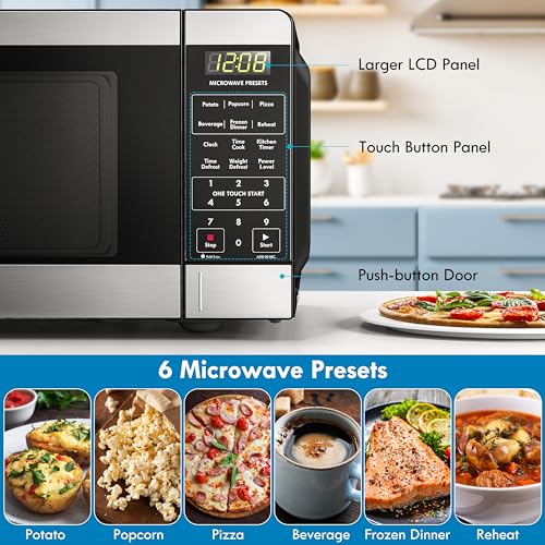 Kenmore Countertop Microwave, 6 Auto-Preset Menus, Child Lock, Defrost & Express Cooking Features, 900 Watt, .9 Cu Ft, Stainless Steel - My Kitchen Products