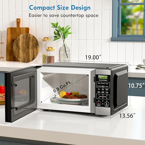 Kenmore Countertop Microwave, 6 Auto-Preset Menus, Child Lock, Defrost & Express Cooking Features, 900 Watt, .9 Cu Ft, Stainless Steel - My Kitchen Products