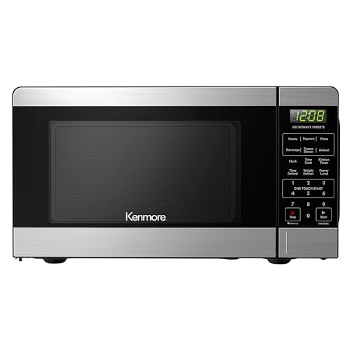 Kenmore Countertop Microwave, 6 Auto-Preset Menus, Child Lock, Defrost & Express Cooking Features, 900 Watt, .9 Cu Ft, Stainless Steel - My Kitchen Products