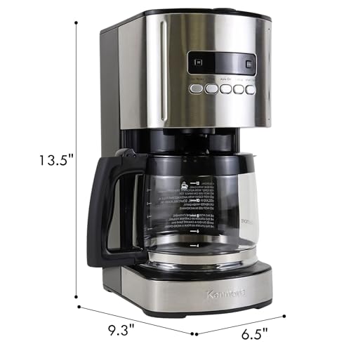 Kenmore Drip Coffee Maker - 12 Cup Programmable Cafe Machine With Glass Pot, Regular & Bold Brew, Auto Shut Off Large Water Reservoir, Reusable Filter, Kitchen Appliances For Cafeteria Barista, Black - My Kitchen Products