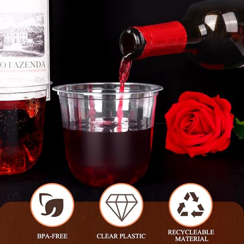 KesaPlan 50 Pcs Disposable Stemless Glasses 12oz Crystal Plastic Wine Glasses Clear Classic Cup for Meeting Weddings Birthdays Cocktail Christmas Party Supplies - My Kitchen Products