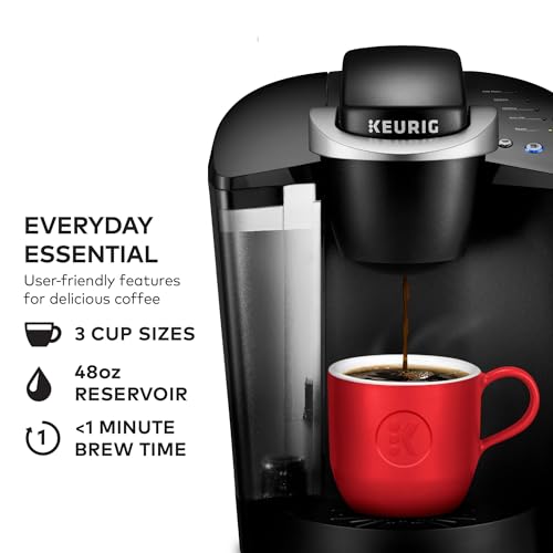 Keurig K-Classic Single Serve K-Cup Pod Coffee Maker, with 3 Brew Sizes, 48oz Removable Reservoir, Black - My Kitchen Products
