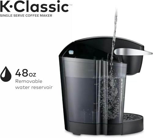 Keurig K-Classic Single Serve K-Cup Pod Coffee Maker, with 3 Brew Sizes, 48oz Removable Reservoir, Black (Renewed) - My Kitchen Products