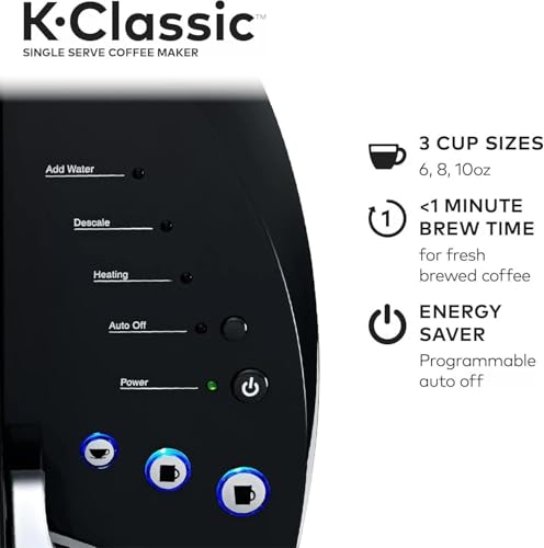 Keurig K-Classic Single Serve K-Cup Pod Coffee Maker, with 3 Brew Sizes, 48oz Removable Reservoir, Black (Renewed) - My Kitchen Products