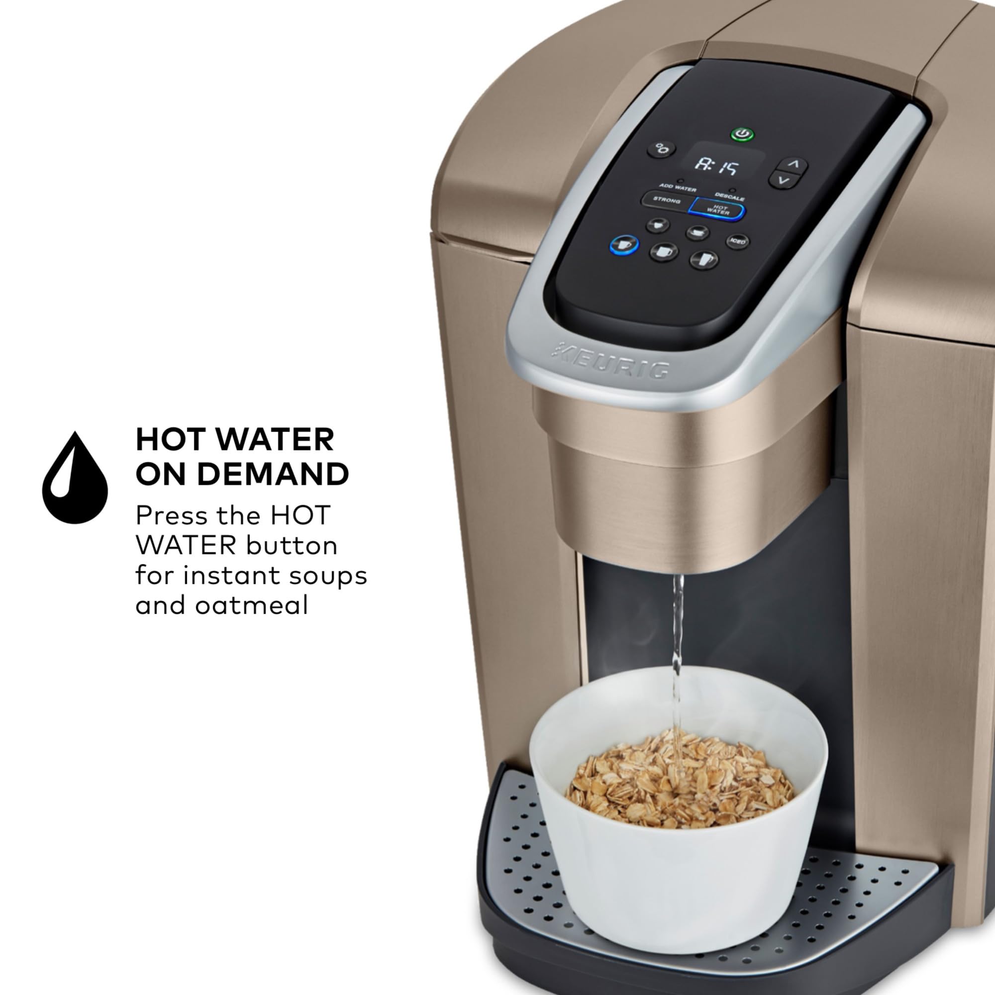 Keurig K-Elite Single Serve K-Cup Pod Coffee Maker, with Strength and Temperature Control, Iced Coffee Capability, 8 to 12oz Brew Size, Programmable, Brushed Gold - My Kitchen Products