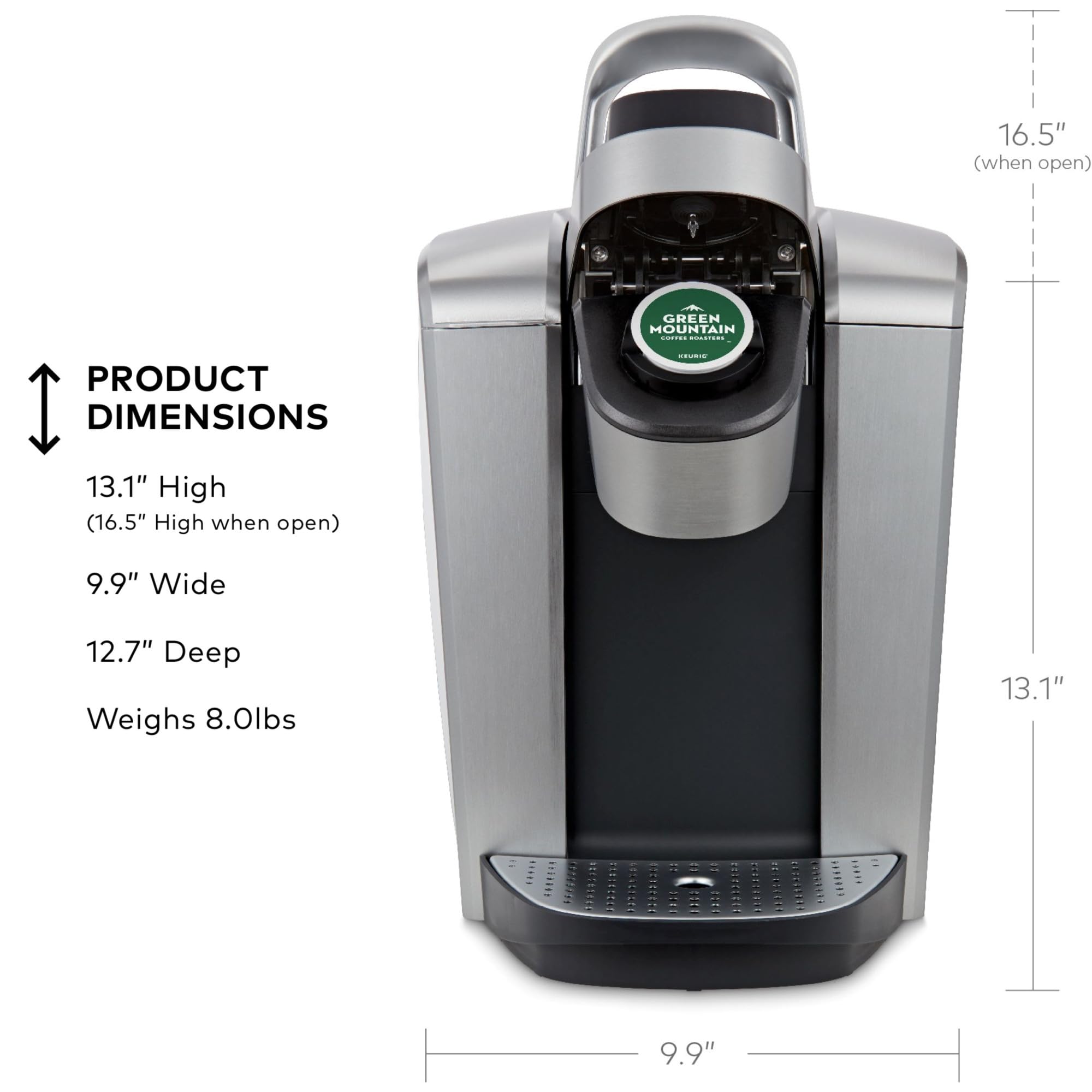 Keurig K-Elite Single Serve K-Cup Pod Coffee Maker, with Strength and Temperature Control, Iced Coffee Capability, 8 to 12oz Brew Size, Programmable, Brushed Silver - My Kitchen Products