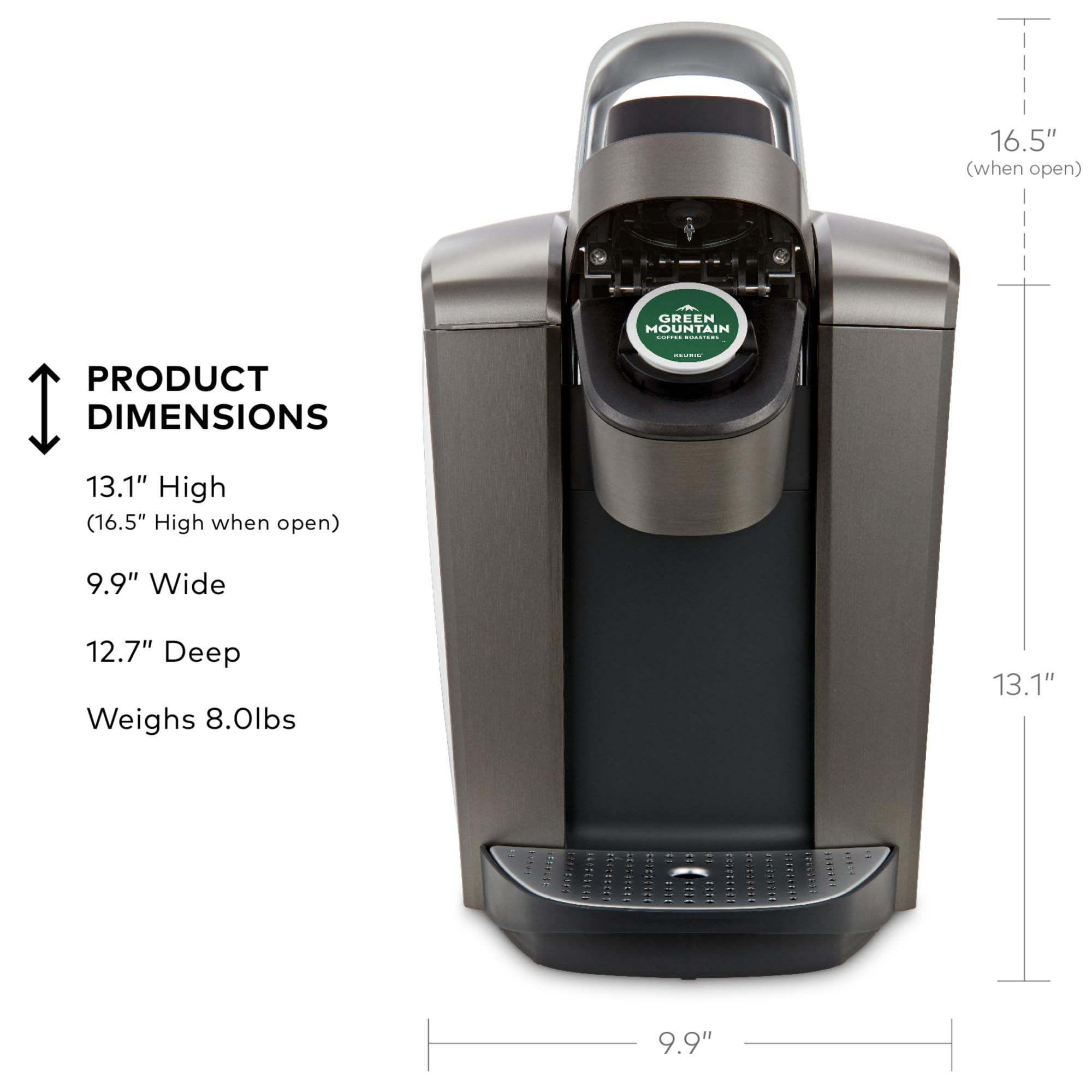 Keurig K-Elite Single Serve K-Cup Pod Coffee Maker, with Strength and Temperature Control, Iced Coffee Capability, 8 to 12oz Brew Size, Programmable, Brushed Slate - My Kitchen Products