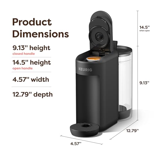 Keurig K-Mini Mate Plus Single-Serve K-Cup Pod Coffee Maker, Compact, 3 Cup Sizes, Brew Over Ice and Strong Button Features, 50 oz Removable Reservoir, Matte Black - My Kitchen Products