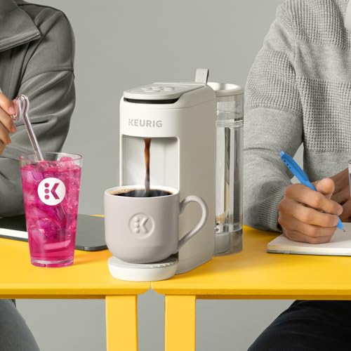 Keurig K-Mini Mate Plus Single-Serve K-Cup Pod Coffee Maker, Compact, 3 Cup Sizes, Brew Over Ice and Strong Button Features, 50 oz Removable Reservoir, Warm Stone - My Kitchen Products