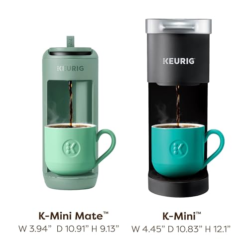 Keurig K-Mini Mate Single Serve K-Cup Pod Coffee Maker, Brews Up to 12 oz Cup, Compact Portable Coffee Machine for Small Spaces, Great for Dorms & Offices, Glamping Green - My Kitchen Products
