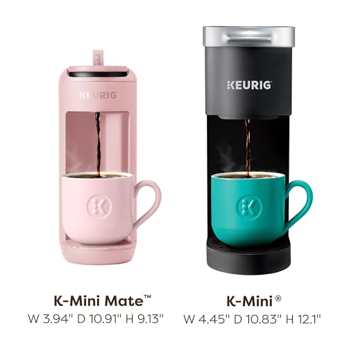 Keurig K-Mini Mate Single Serve K-Cup Pod Coffee Maker, Brews Up to 12 oz Cup, Compact Portable Coffee Machine for Small Spaces, Great for Dorms & Offices, Pink Sands - My Kitchen Products