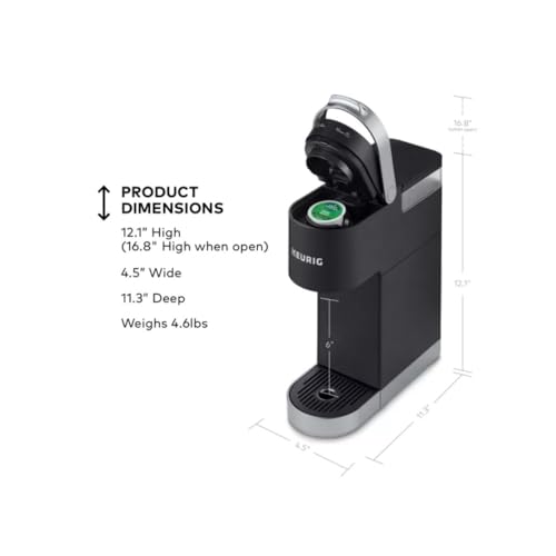 Keurig K-Mini Plus Single Serve Coffee Maker, with 5-inch Brewer, 6 to 12 Pounds Brew Size, K-Cup Pod and Cord Storage (Black) - My Kitchen Products