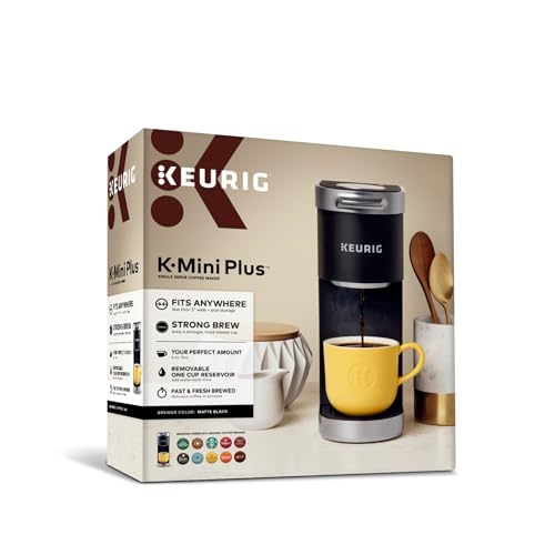 Keurig K-Mini Plus Single Serve K-Cup Pod Coffee Maker, with 6 to 12oz Brew Size, Stores up to 9 K-Cup Pods, Travel Mug Friendly, Matte Black - My Kitchen Products