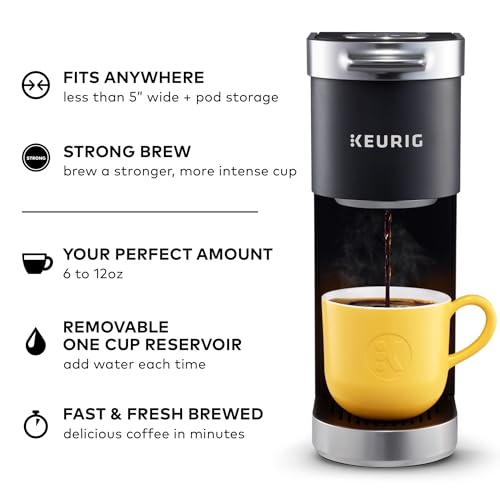 Keurig K-Mini Plus Single Serve K-Cup Pod Coffee Maker, with 6 to 12oz Brew Size, Stores up to 9 K-Cup Pods, Travel Mug Friendly, Matte Black - My Kitchen Products