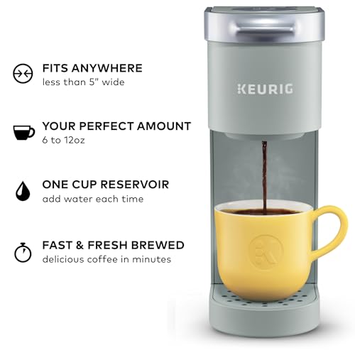 Keurig K-Mini Single Serve K-Cup Pod Coffee Maker, 6 to 12oz Brew size, with Cord Storage, Perfect for Small Spaces, Studio Gray - My Kitchen Products
