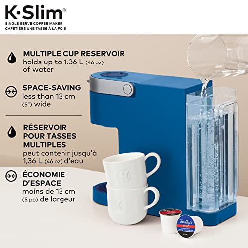 Keurig K-Slim Single Serve K-Cup Pod Coffee Maker, Featuring Simple Push Button Controls And MultiStream Technology, Twilight Blue - My Kitchen Products