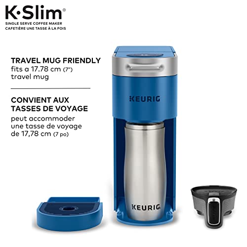 Keurig K-Slim Single Serve K-Cup Pod Coffee Maker, Featuring Simple Push Button Controls And MultiStream Technology, Twilight Blue - My Kitchen Products