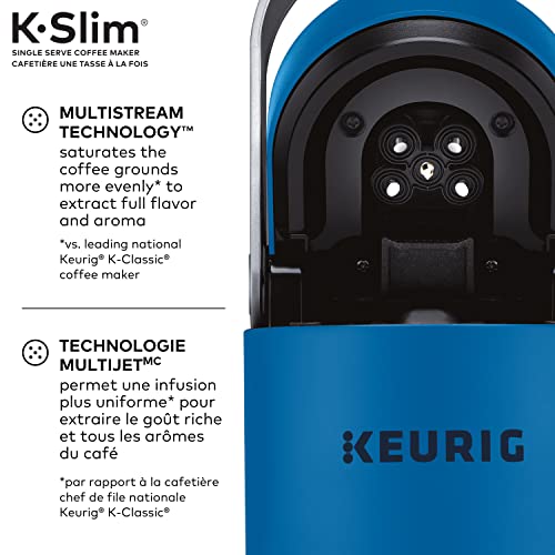 Keurig K-Slim Single Serve K-Cup Pod Coffee Maker, Featuring Simple Push Button Controls And MultiStream Technology, Twilight Blue - My Kitchen Products