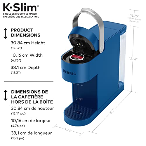 Keurig K-Slim Single Serve K-Cup Pod Coffee Maker, Featuring Simple Push Button Controls And MultiStream Technology, Twilight Blue - My Kitchen Products