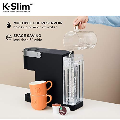 Keurig K-Slim Single Serve K-Cup Pod Coffee Maker, Multistream Technology, 3 Brew Sizes, Slim and Sleek Design, 46oz Removable Reservoir, Black - My Kitchen Products