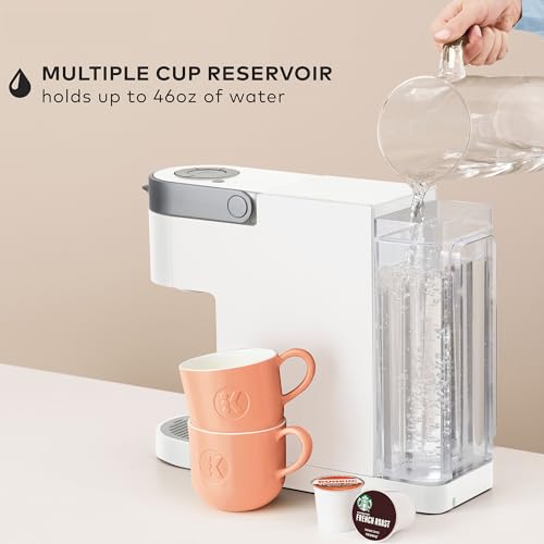 Keurig K-Slim Single Serve K-Cup Pod Coffee Maker, Multistream Technology, 3 Brew Sizes, Slim and Sleek Design, 46oz Removable Reservoir, White - My Kitchen Products