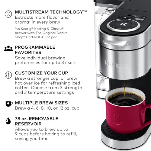 Keurig K-Supreme Plus Single Serve K-Cup Pod Coffee Maker, MultiStream Technology, Customizable Strength and Temperature Settings, Programmable, 78oz Removable Reservoir, Stainless Steel - My Kitchen Products