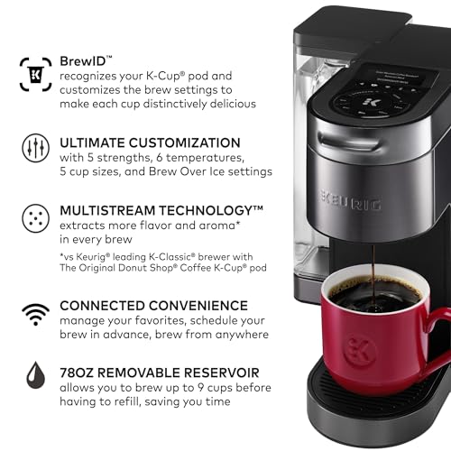 Keurig K-Supreme Plus SMART Coffee Maker, Single Serve K-Cup Pod Coffee Brewer, BREWID and MultiStream Technology, 78 Oz, Black - My Kitchen Products