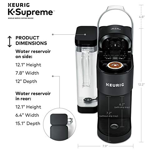 Keurig K-Supreme Single Serve K-Cup Pod Coffee Maker, MultiStream Technology, 4 Brew Sizes, 66oz Dual-Position Removable Reservoir, Black - My Kitchen Products