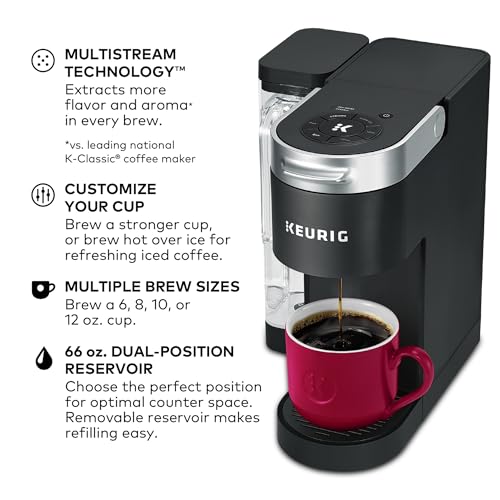 Keurig K-Supreme Single Serve K-Cup Pod Coffee Maker, MultiStream Technology, 4 Brew Sizes, 66oz Dual-Position Removable Reservoir, Black - My Kitchen Products