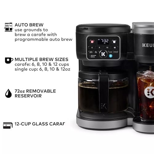 Keurig KD5600 K-Duo Hot & Iced Single Serve & Carafe Coffee Maker, 72oz Reservoir, MultiStream Technology (Gen 2), Black (Renewed) - My Kitchen Products