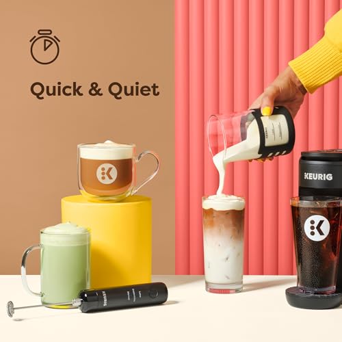 Keurig SimpleCafe Frother, Rechargeable Handheld Milk Frother for Lattes, Cappuccinos & Iced Coffee, USB Cord Included, Microwave-Safe Frothing Cup, Hot & Cold Foam Maker - My Kitchen Products