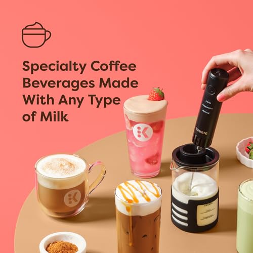 Keurig SimpleCafe Frother, Rechargeable Handheld Milk Frother for Lattes, Cappuccinos & Iced Coffee, USB Cord Included, Microwave-Safe Frothing Cup, Hot & Cold Foam Maker - My Kitchen Products