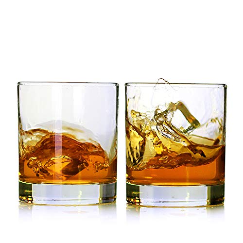 KGnB Whiskey Glasses,Set of 2,11 oz,Premium Scotch Glasses,Bourbon Glasses for Cocktails,Rock Style Old Fashioned Drinking