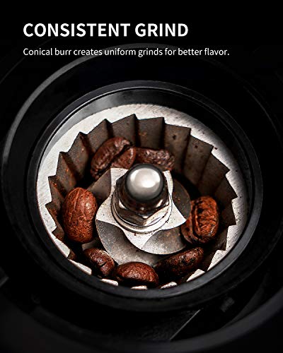 KIDiSLE Conical Burr Espresso Grinder, 35 Precise Settings Electric Coffee Bean Grinder with Anti-Static Technology, Quiet Burr Coffee Grinder for Espresso, Pour Over, French Press, 2-12 Cup, Black - My Kitchen Products