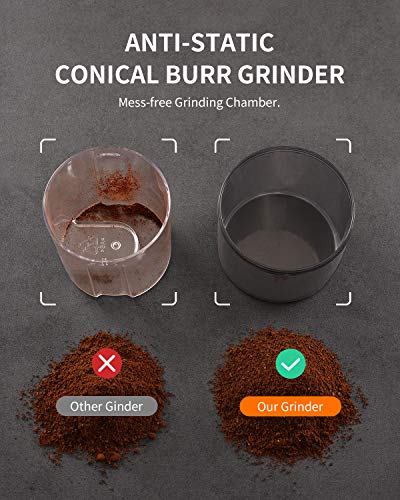 KIDiSLE Conical Burr Espresso Grinder, 35 Precise Settings Electric Coffee Bean Grinder with Anti-Static Technology, Quiet Burr Coffee Grinder for Espresso, Pour Over, French Press, 2-12 Cup, Black - My Kitchen Products