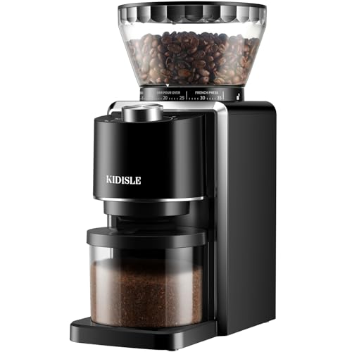 KIDiSLE Conical Burr Espresso Grinder, 35 Precise Settings Electric Coffee Bean Grinder with Anti-Static Technology, Quiet Burr Coffee Grinder for Espresso, Pour Over, French Press, 2-12 Cup, Black - My Kitchen Products