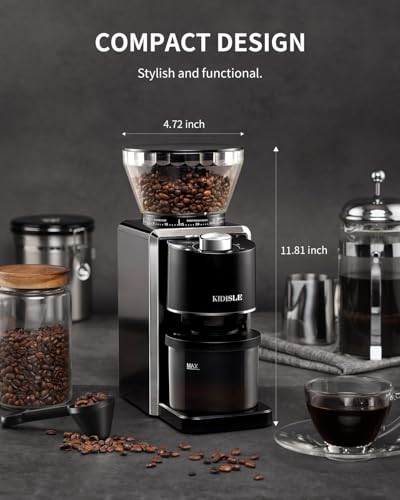 KIDiSLE Conical Burr Espresso Grinder, 35 Precise Settings Electric Coffee Bean Grinder with Anti-Static Technology, Quiet Burr Coffee Grinder for Espresso, Pour Over, French Press, 2-12 Cup, Black - My Kitchen Products