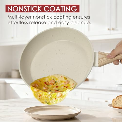 Kikcoin Pots and Pans Set Non Stick 31 Piece Kitchen Nonstick Cooking Cookware Sets with Grill Pan Saucepan Baking Sheet Utensil, Cream White - My Kitchen Products