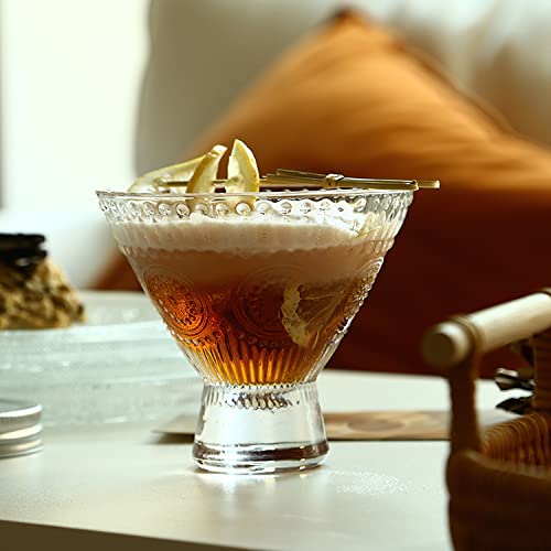 Kingrol 6 Pack Stemless Martini Glasses, Cocktail Glasses, 8 oz Glass Dessert Bowls, Mini Trifle Bowls, Perfect Glassware for Home Bar, Restaurant, Party - My Kitchen Products