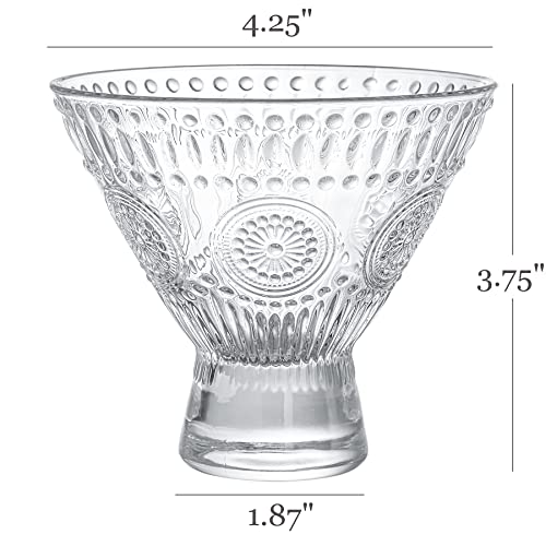 Kingrol 6 Pack Stemless Martini Glasses, Cocktail Glasses, 8 oz Glass Dessert Bowls, Mini Trifle Bowls, Perfect Glassware for Home Bar, Restaurant, Party - My Kitchen Products