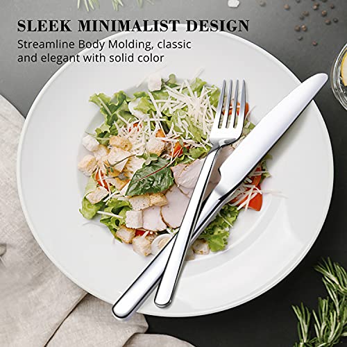 KINGSTONE Silverware Set, 20 Piece Flatware Cutlery Set for 4, 18/10 Stainless Steel Silverware Mirror Polished Dishwasher Safe for Home, Restaurant, Wedding, Party(Silver, 20 pieces for 4) - My Kitchen Products